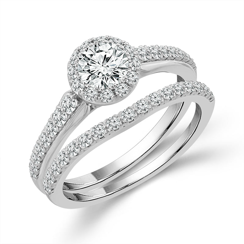 Diamond Bridal Set 1 ct tw 14k White Gold