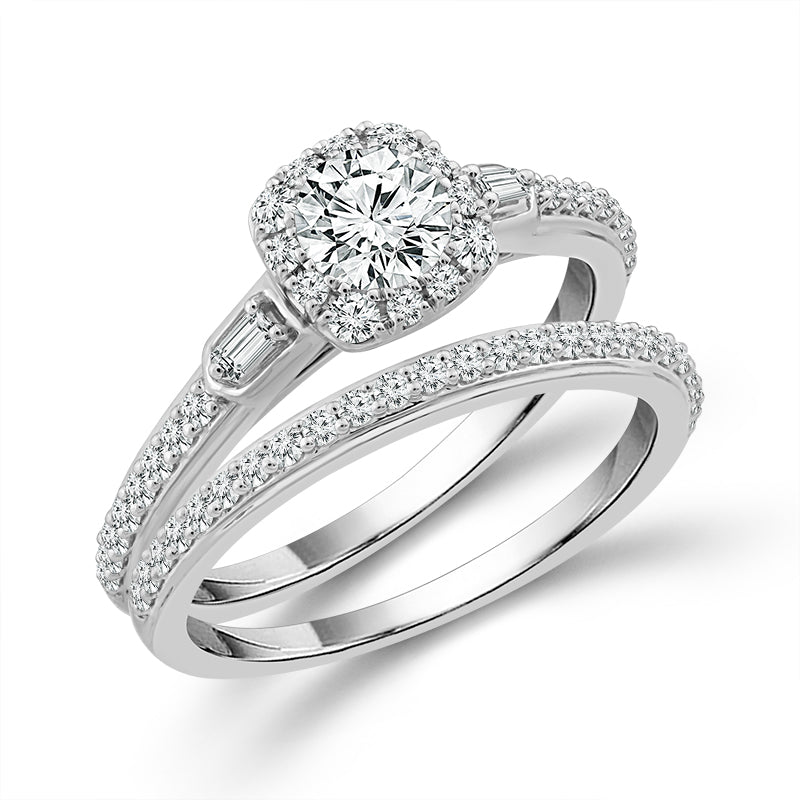 Diamond Bridal Set 1 ct tw 14k White Gold