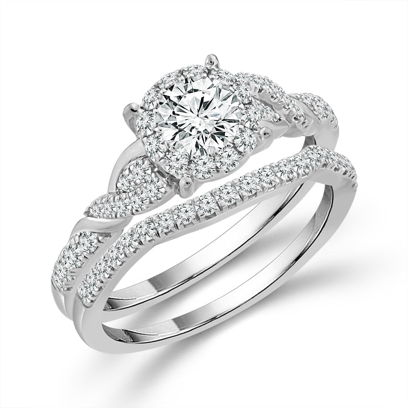 Diamond Bridal Set 1 ct tw 14k White Gold