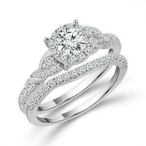 Diamond Bridal Set 1 ct tw 14k White Gold