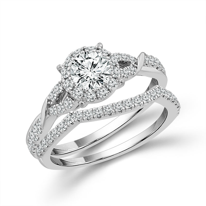 Diamond Bridal Set 1 ct tw 14k White Gold