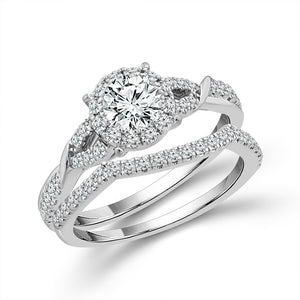 Diamond Bridal Set 1 ct tw 14k White Gold