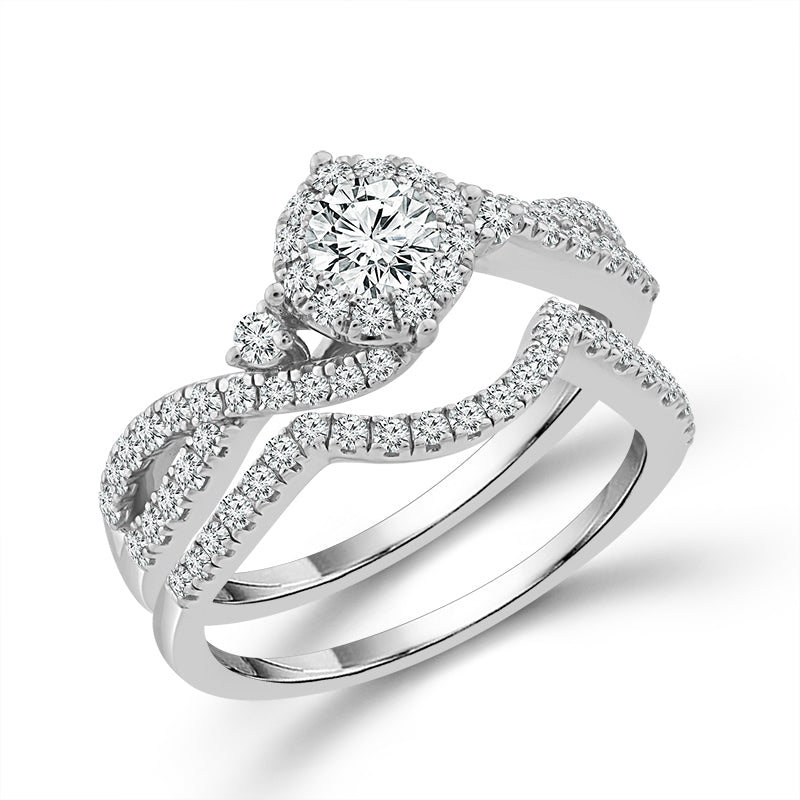 Diamond Bridal Set 1 ct tw 14k White Gold
