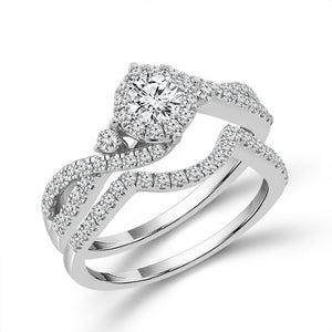 Diamond Bridal Set 1 ct tw 14k White Gold
