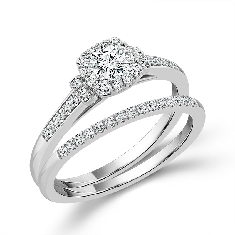 Diamond Bridal Set 0.63 ct tw 14k White Gold