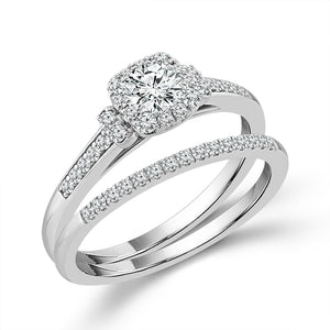 Diamond Bridal Set 0.63 ct tw 14k White Gold