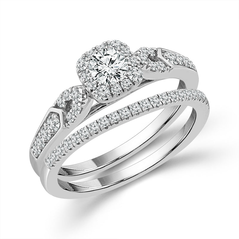 Diamond Bridal Set 0.75 ct tw 14k White Gold