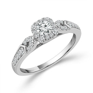 Diamond Bridal Set 0.75 ct tw 14k White Gold