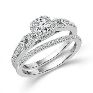 Diamond Bridal Set 0.75 ct tw 14k White Gold