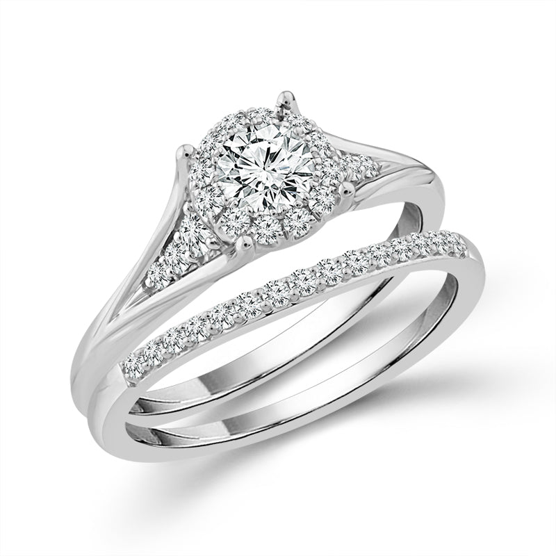 Diamond Bridal Set 0.75 ct tw 14k White Gold