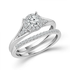 Diamond Bridal Set 0.75 ct tw 14k White Gold