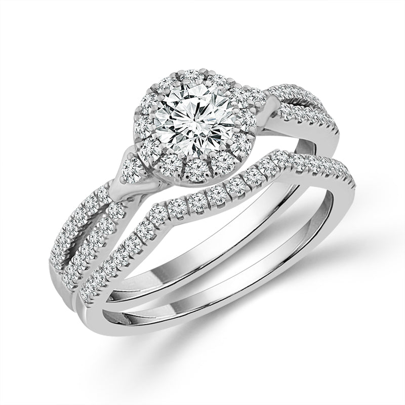 Diamond Bridal Set 1 ct tw 14k White Gold