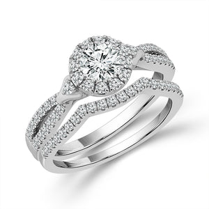 Diamond Bridal Set 1 ct tw 14k White Gold