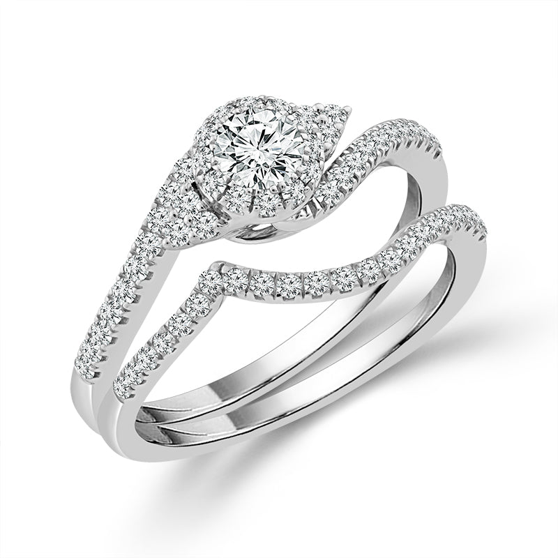 Diamond Bridal Set 0.63 ct tw 14k White Gold