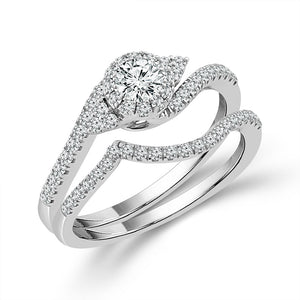 Diamond Bridal Set 0.63 ct tw 14k White Gold