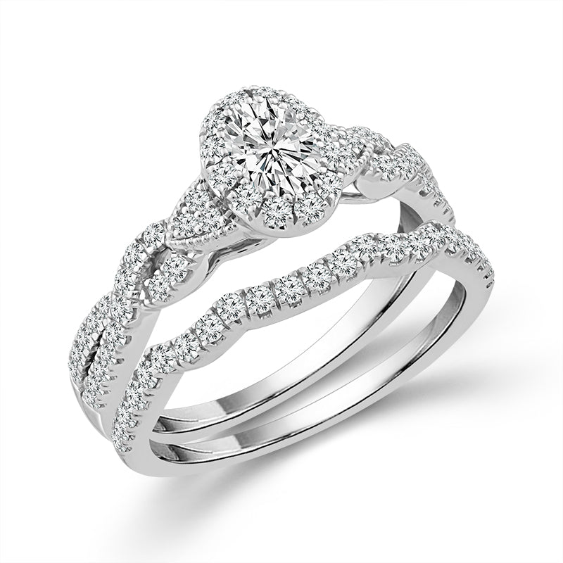 Diamond Bridal Set 1 ct tw 14k White Gold