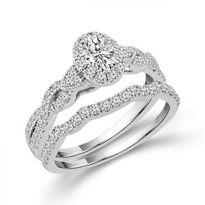 Diamond Bridal Set 1 ct tw 14k White Gold