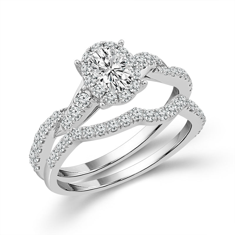 Diamond Bridal Set 1 ct tw 14k White Gold