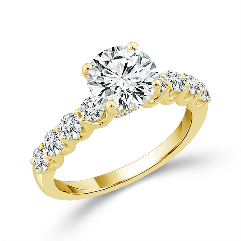 Diamond Engagement Ring 0.75 ct tw Center Round 14k Yellow Gold
