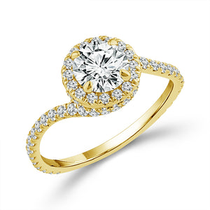 Diamond Bridal Set 1 ct tw Center RD 14k Yellow Gold