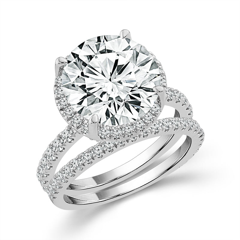 Diamond Bridal Set 1 ct tw Center Round 14k White Gold