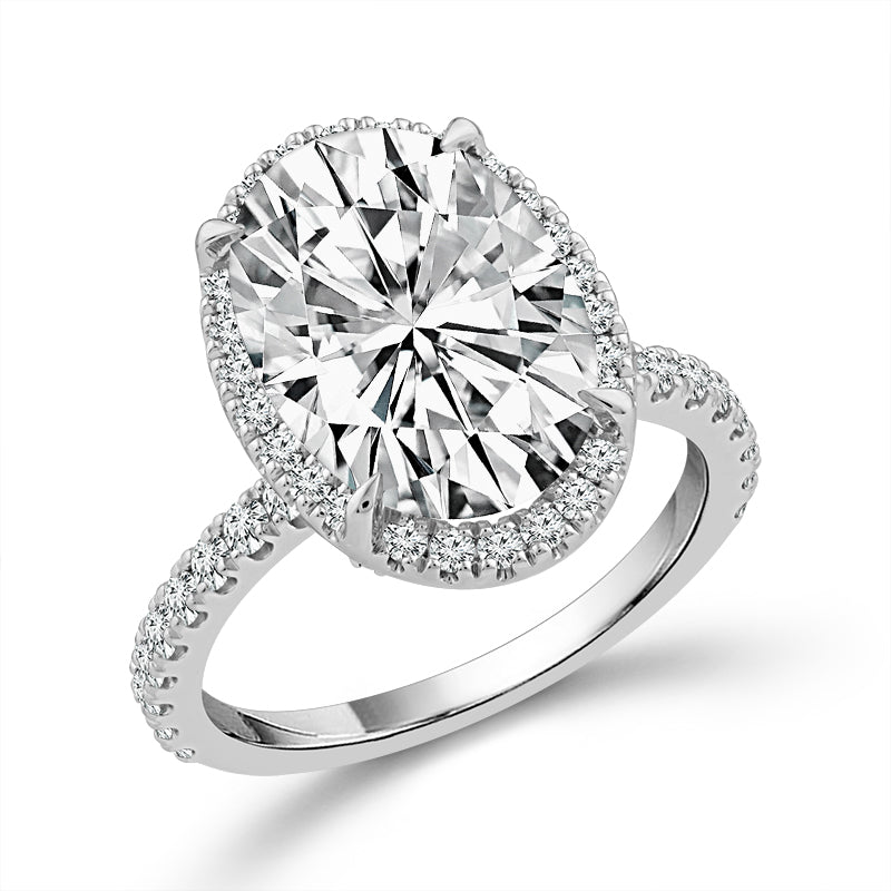 Diamond Bridal Set 1 ct tw Center Oval 14k White Gold