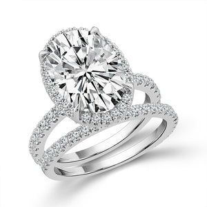 Diamond Bridal Set 1 ct tw Center Oval 14k White Gold