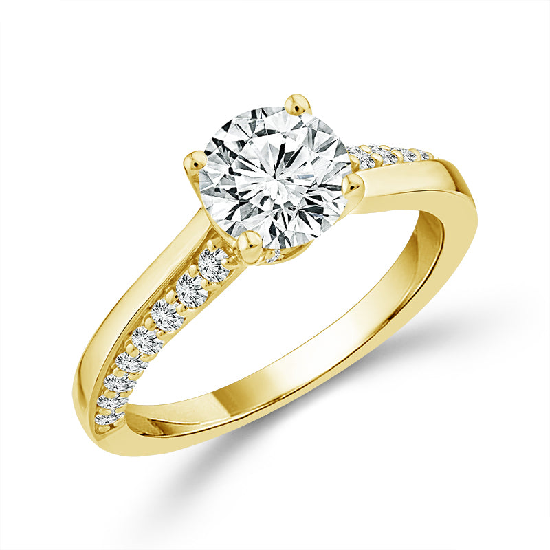 Diamond Engagement Ring 0.40 ct tw Center Round 14k Yellow Gold