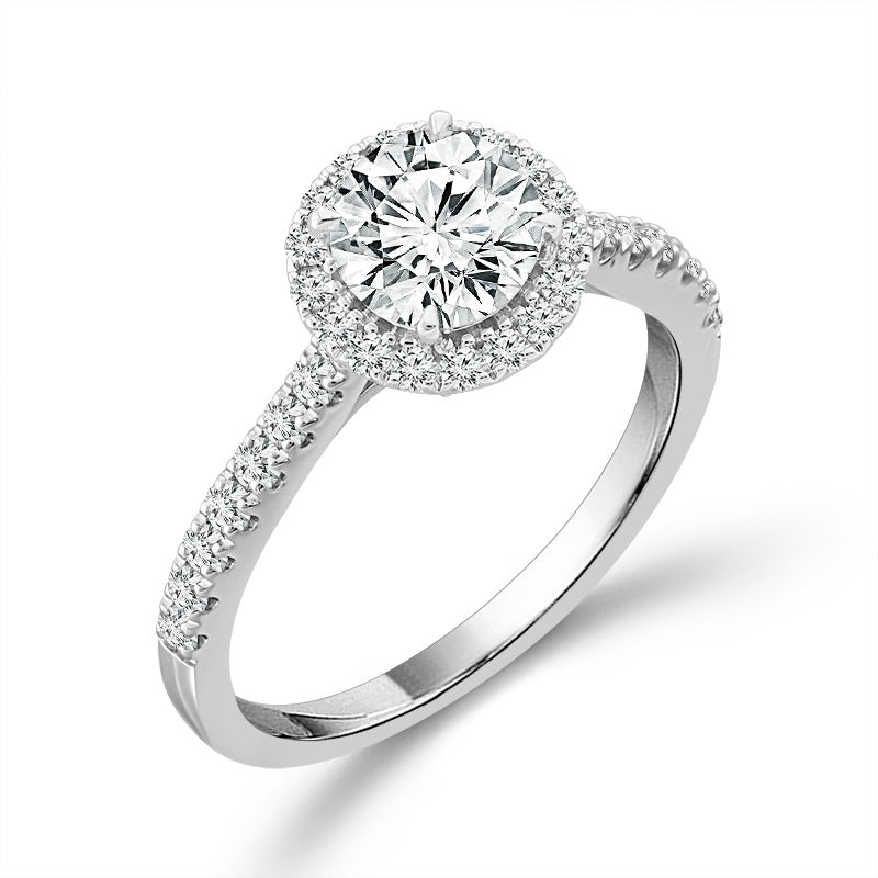 Diamond Bridal Ring 1 ct tw Center RD 14k White Gold
