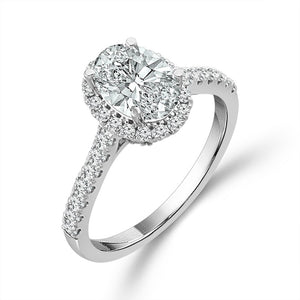 Diamond Bridal Set 1 ct tw Center OV 14k White Gold