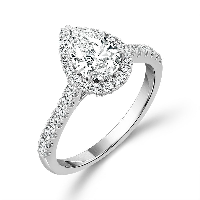 Diamond Bridal Ring 1 ct tw Center PE 14k White Gold