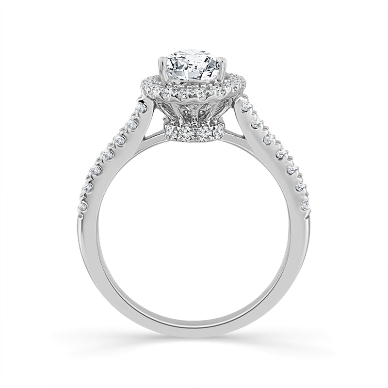 Diamond Bridal Set 1 ct tw Center PE 14k White Gold