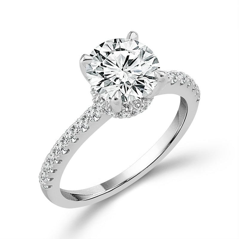 Diamond Bridal Ring 1 1/2 ct tw Center RD 14k White Gold