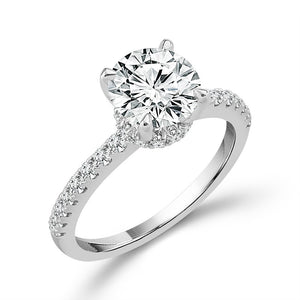 Diamond Bridal Set 1 1/2 ct tw Center RD 14k White Gold