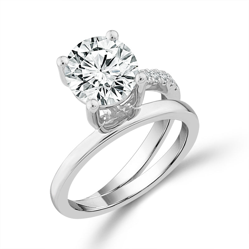 Diamond Bridal Ring 2 ct tw Center RD 14k White Gold
