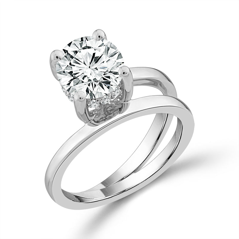 Diamond Bridal Ring 2 ct tw Center RD 14k White Gold