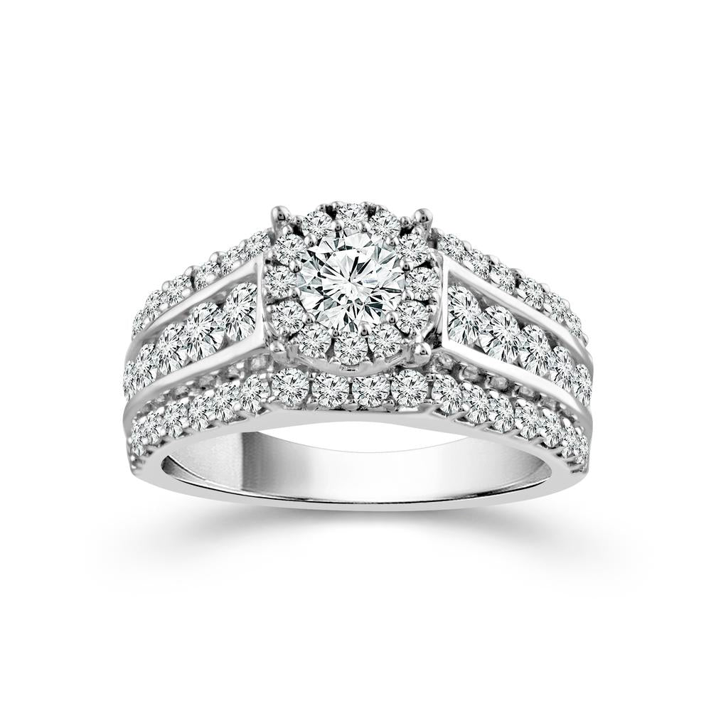 Diamond Engagement Ring 2 ct tw 14k White Gold