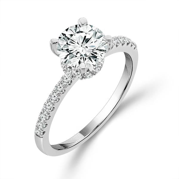 Diamond Bridal Ring 1 ct tw Center RD 14k White Gold