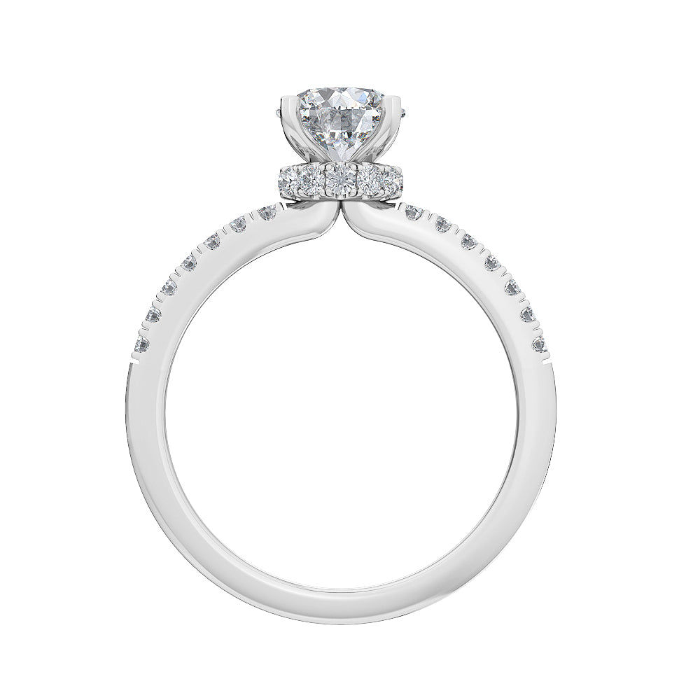 Diamond Bridal Ring 1 ct tw Center RD 14k White Gold