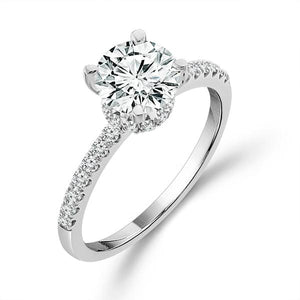 Diamond Bridal Ring 1 ct tw Center RD 14k White Gold