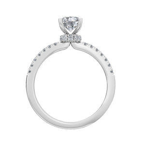 Diamond Bridal Ring 1 ct tw Center OV 14k White Gold