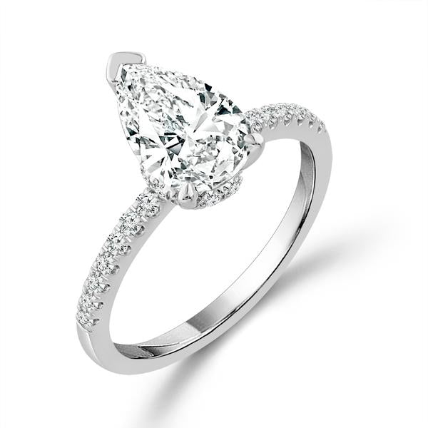 Diamond Bridal Ring 1 ct tw Center PE 14k White Gold