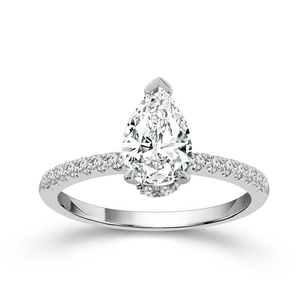 Diamond Bridal Ring 1 ct tw Center PE 14k White Gold