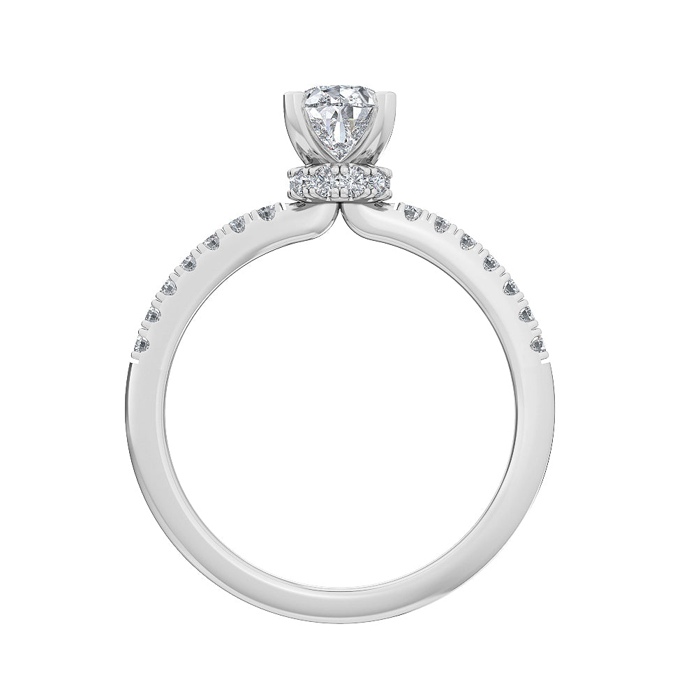 Diamond Bridal Ring 1 ct tw Center PE 14k White Gold