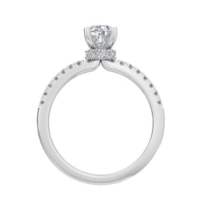 Diamond Bridal Ring 1 ct tw Center PE 14k White Gold