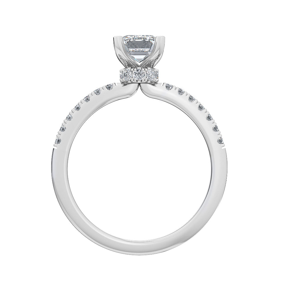 Diamond Bridal Ring 1 ct tw Center EM 14k White Gold