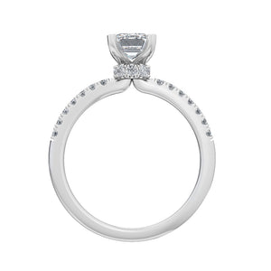 Diamond Bridal Ring 1 ct tw Center EM 14k White Gold