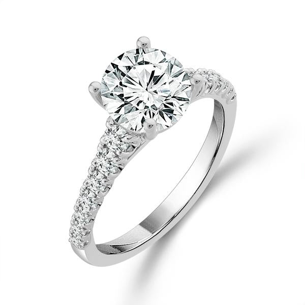 Diamond Bridal Ring 2 ct tw Center RD 14k White Gold