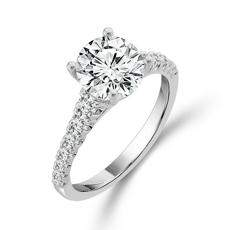 Diamond Bridal Ring 1 1/2 ct tw Center RD 14k White Gold