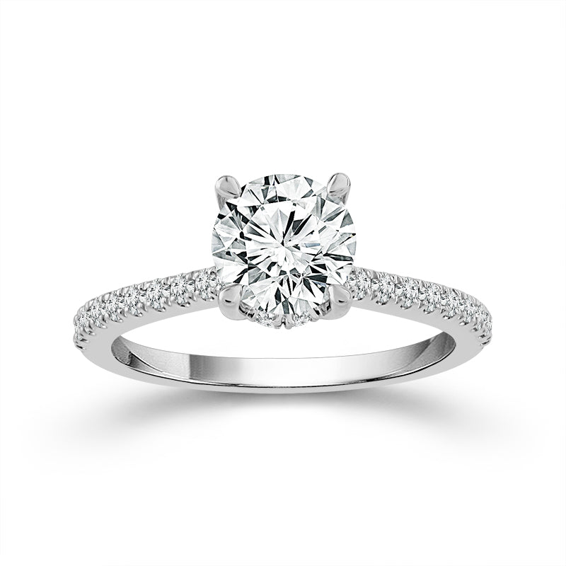 Diamond Bridal Ring 1 1/2 ct tw Center RD 14k White Gold